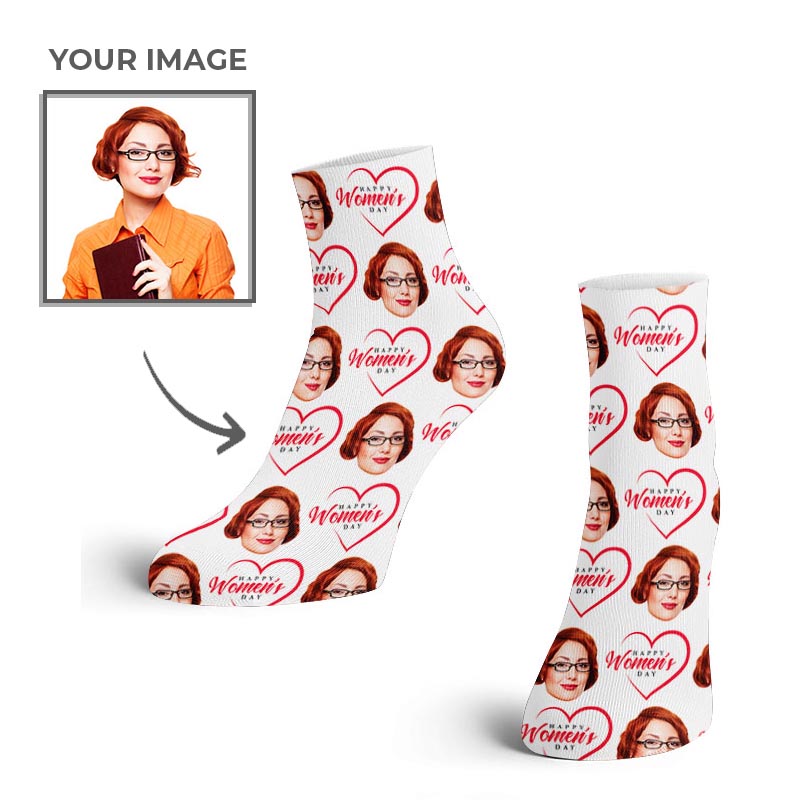 Ankle Face Women’s Day Printed Socks