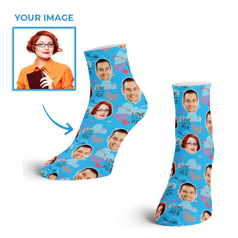Valentine Ankle Face Socks Love Air Printed