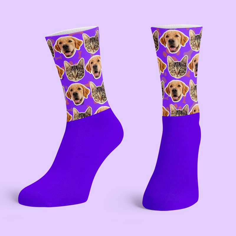Purple Cotton Base Crew Socks
