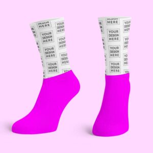 Pink Cotton Base Crew Socks