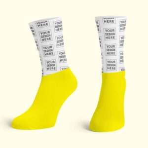 Yellow Cotton Base Crew Socks