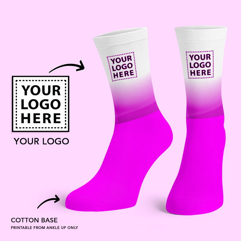 Pink Cotton Base Crew Socks