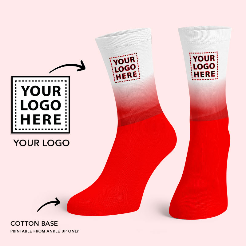 Red Cotton Base Crew Socks