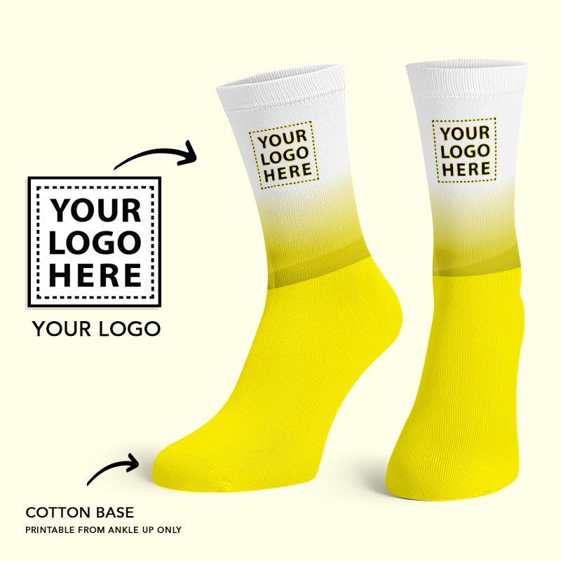 Yellow Cotton Base Crew Socks