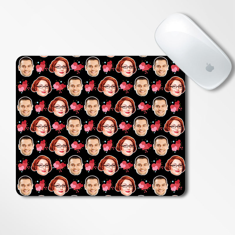 Valentine Face Mousepad Heart Printed