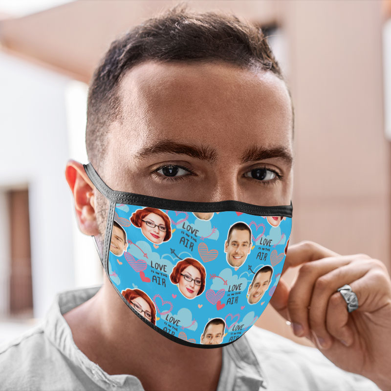 Washable Face Masks Valentine Love Air Printed