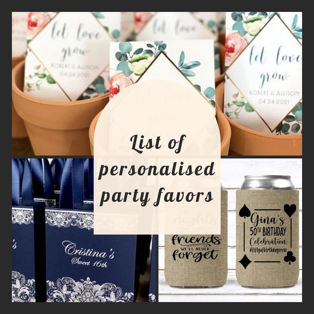 List Of Best Personalised Party Favors