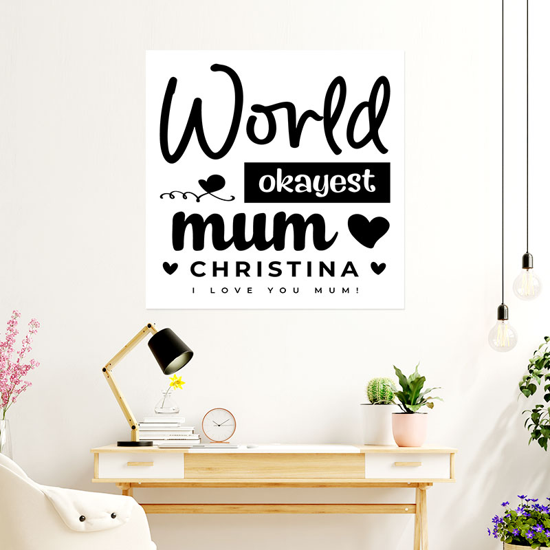 World Okayest Mum Wall Sticker