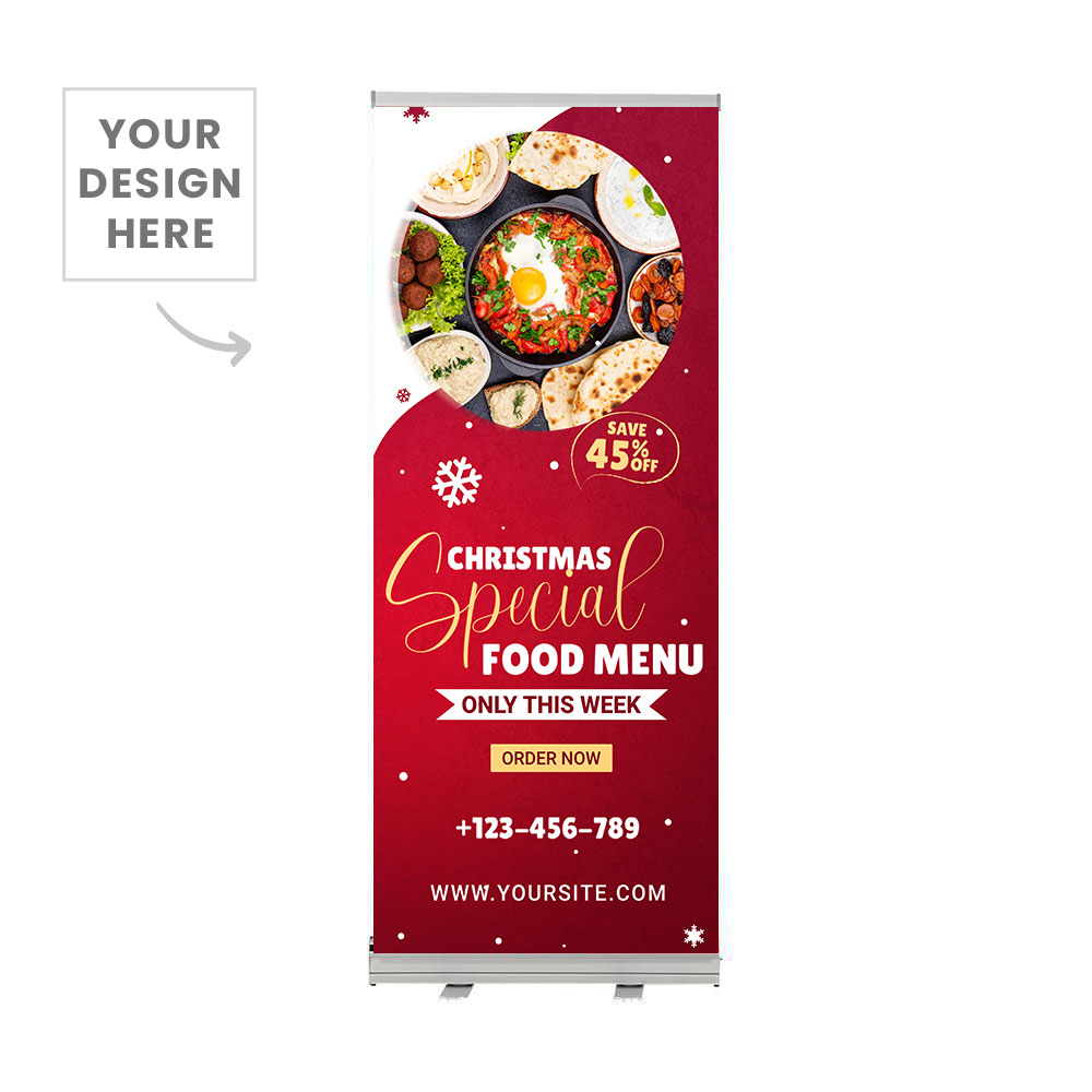 Custom Christmas Food Pull Up Banner