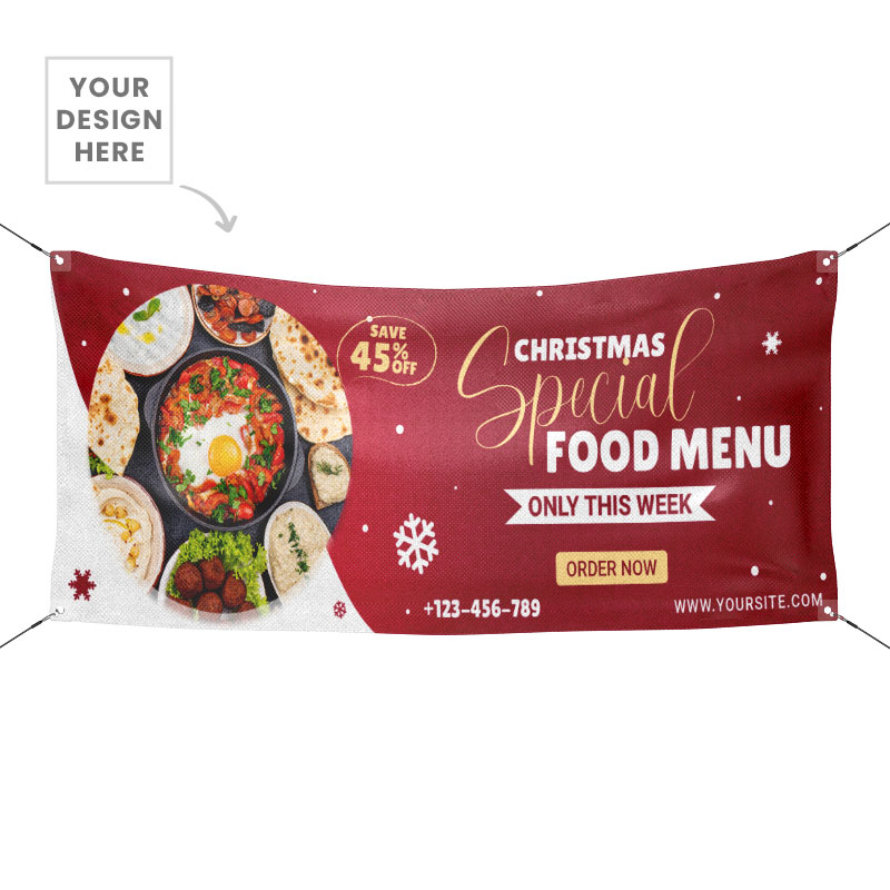Custom Christmas Food Vinyl Banner