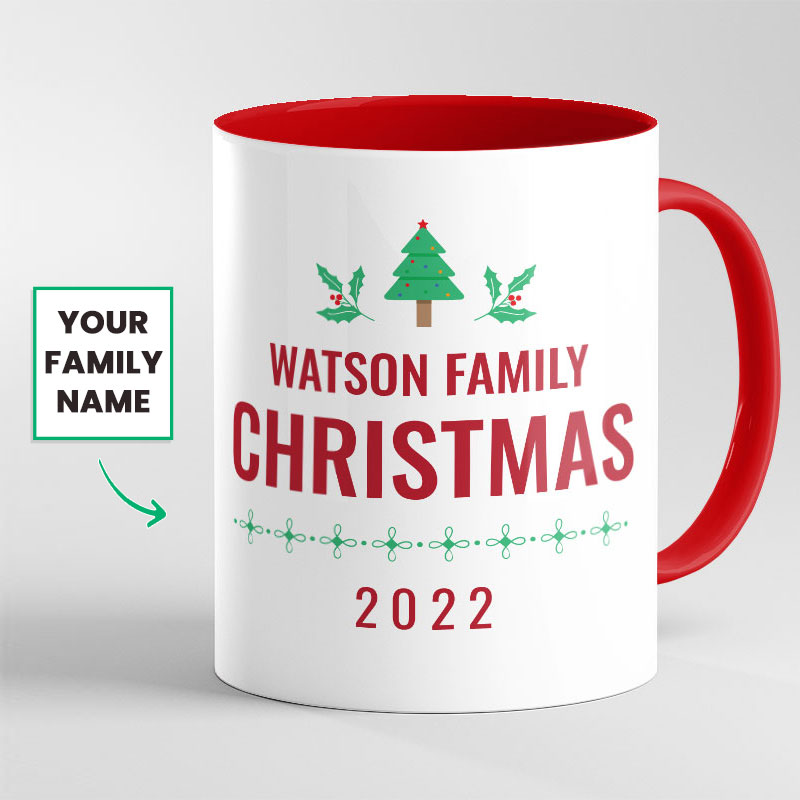 Custom Your family Name Christmas Mug