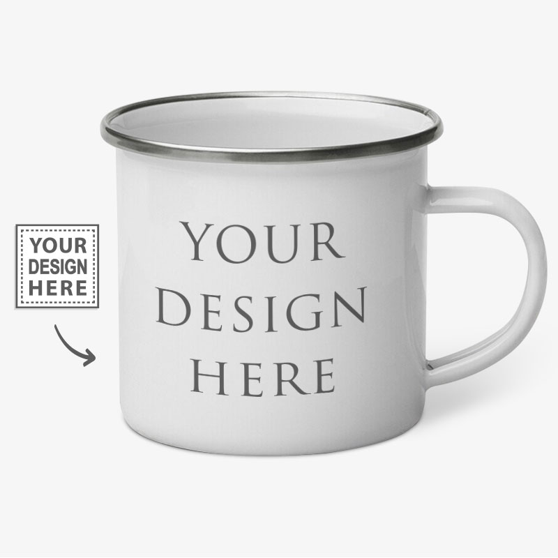 Custom Add Your Design Here Enamel Mugs