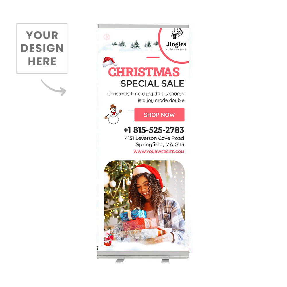 Custom Christmas Sale Pull Up Banner