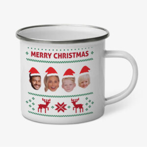 Custom Santa Merry Christmas Enamel Mugs