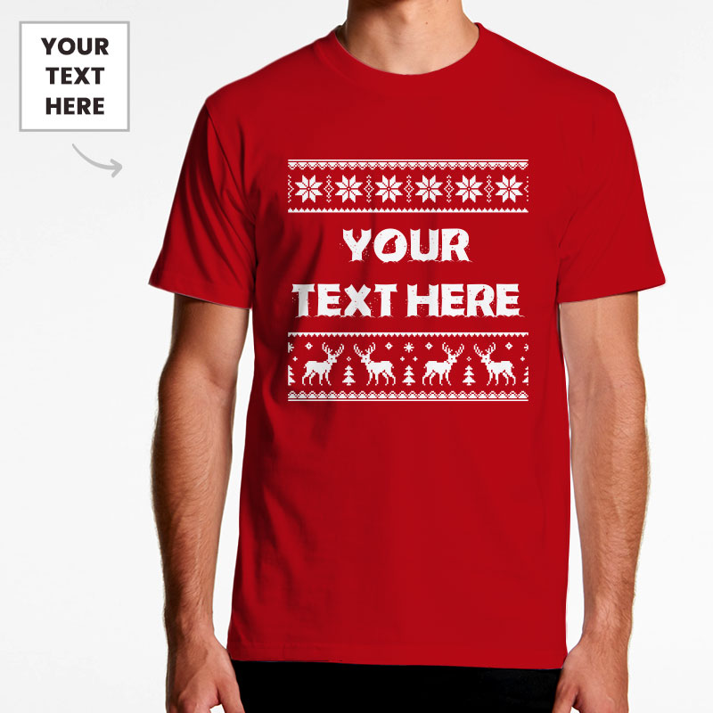 Custom Mens Christmas Your Text Here Tshirt