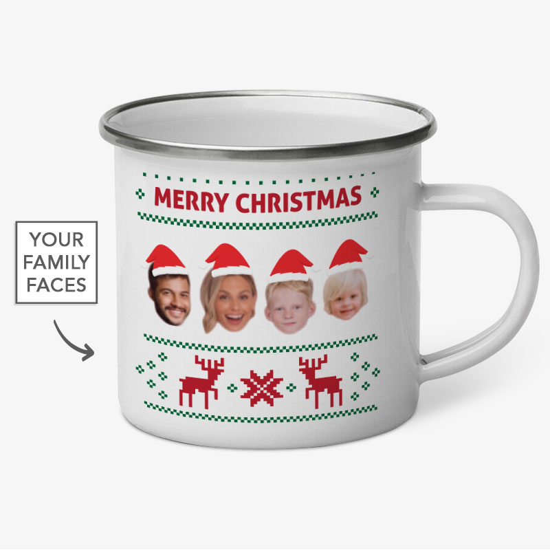 Custom Santa Merry Christmas Enamel Mugs