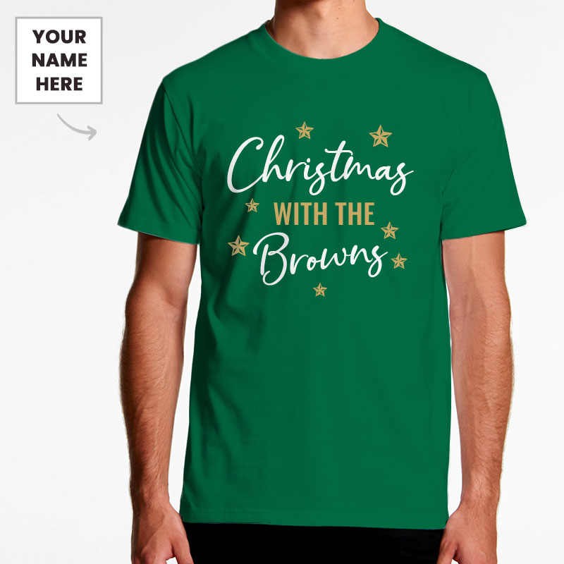 Custom Mens Christmas With The Browns Tshirt
