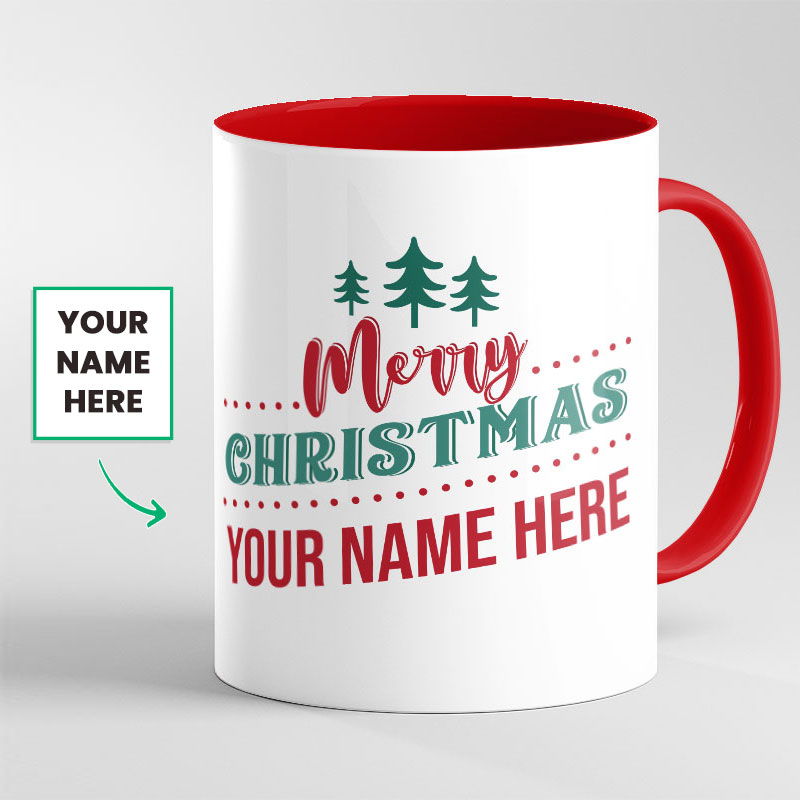Custom Merry Christmas Your Name Here Mug