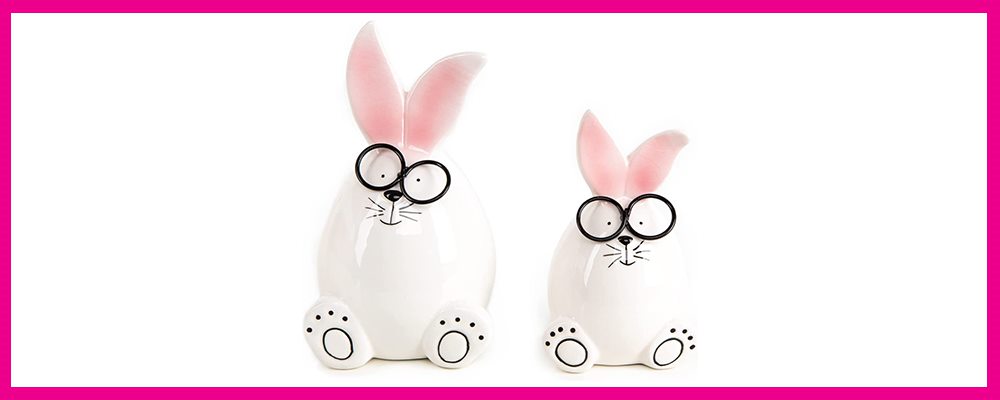 Funny Easter bunny pair