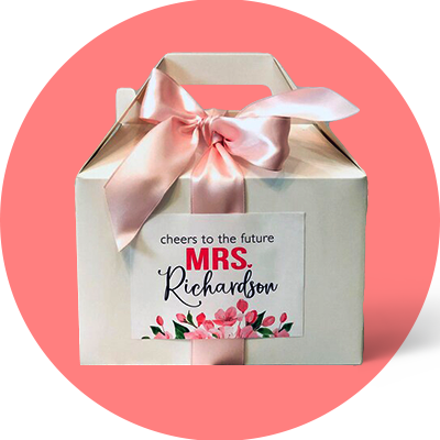 Gift box with sticker