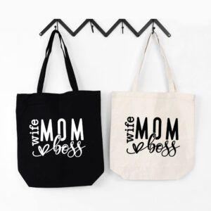 Mom Wife Boss Tote Bags