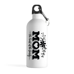 Mom The Heart Of The Family Aluminum Bottle