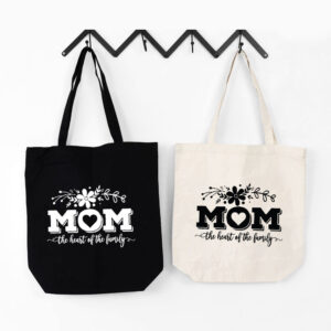 Mom The Heart Of The Family Tote Bags
